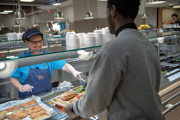 MHS student at cateteria