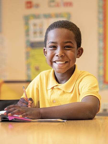 MHS Student at Desk