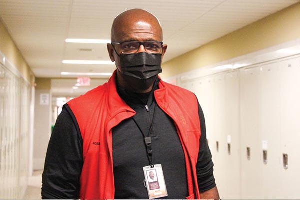 MHS staff member standing in hallway