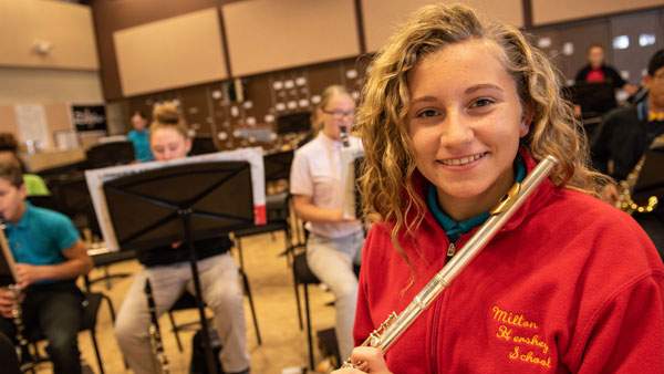 MHS student with flute