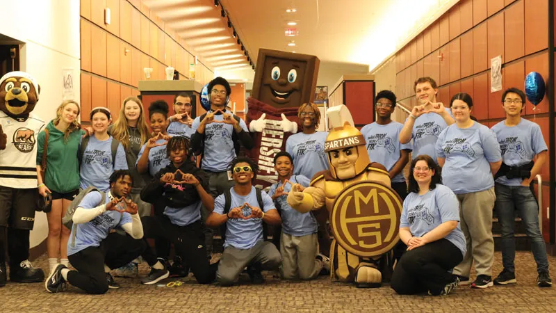 MHS students posing for group photo