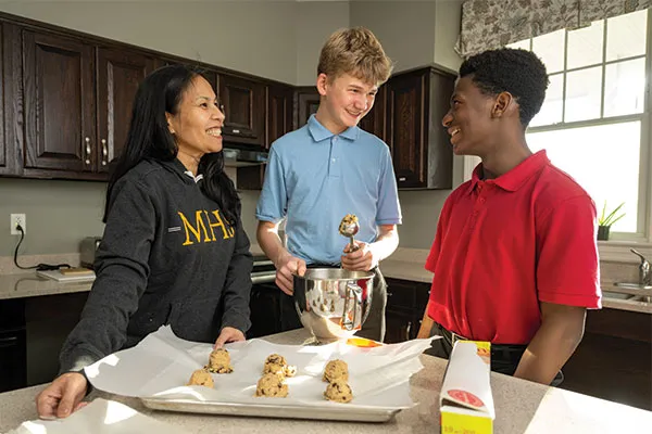 MHS students cooking at home