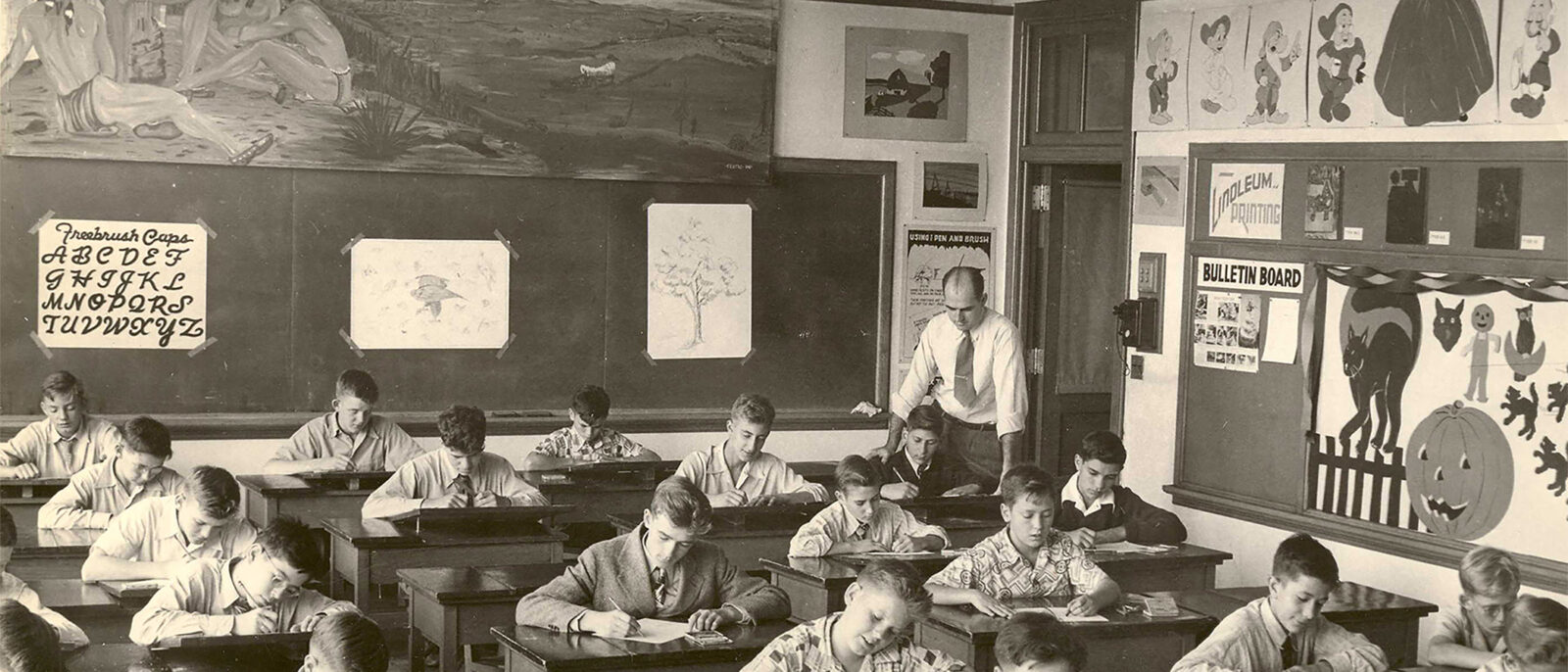 Clyde Stacks Art Class in 1949