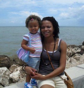 Ashley and her daughter in Belize. 