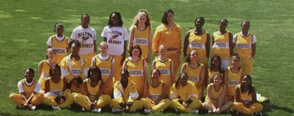 Kay was a member of the track & field team at MHS. She is pictured in the first row. 