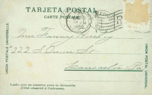 Back of a post card - Tarjeta Postal