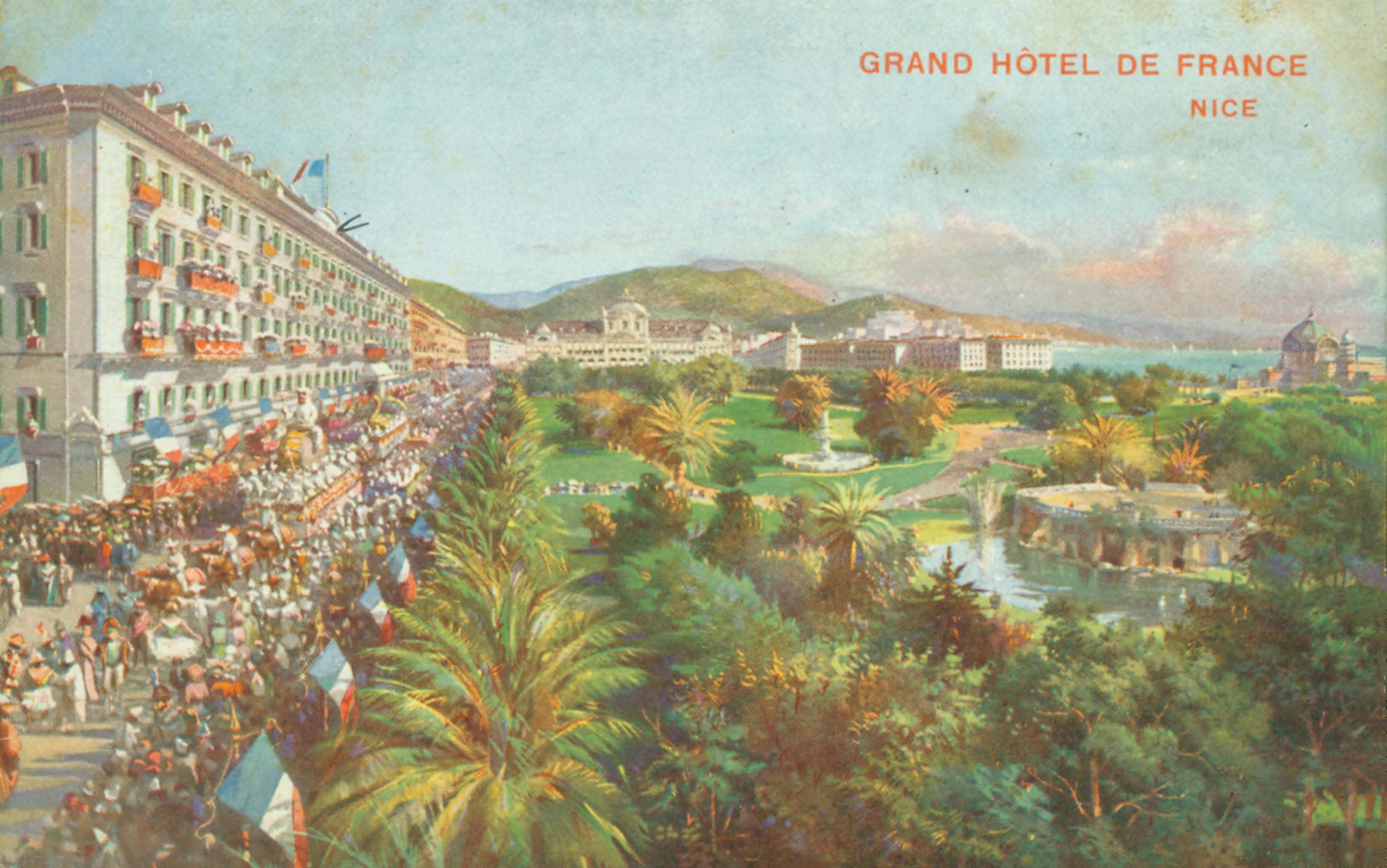 Postcard featuring the Grand Hotel De France.