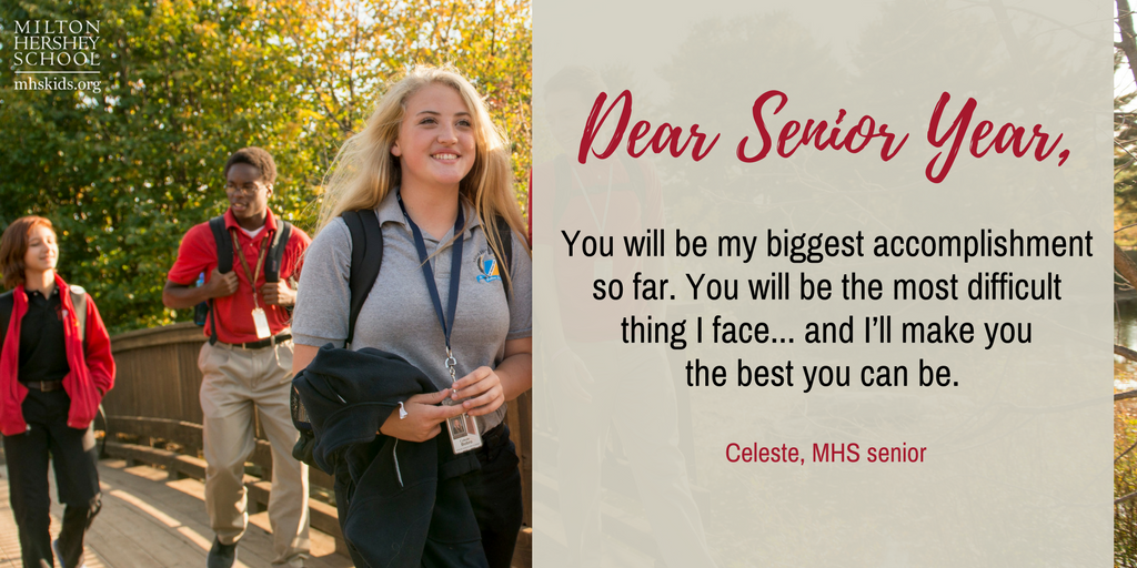 Celeste, an MHS senior, wrote a letter to her senior year.