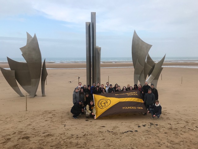 MHS students on the beaches of Normandy