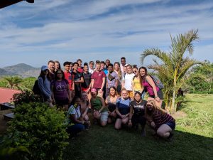 MHS students and chaperones pose for a group photo in Costa Rica