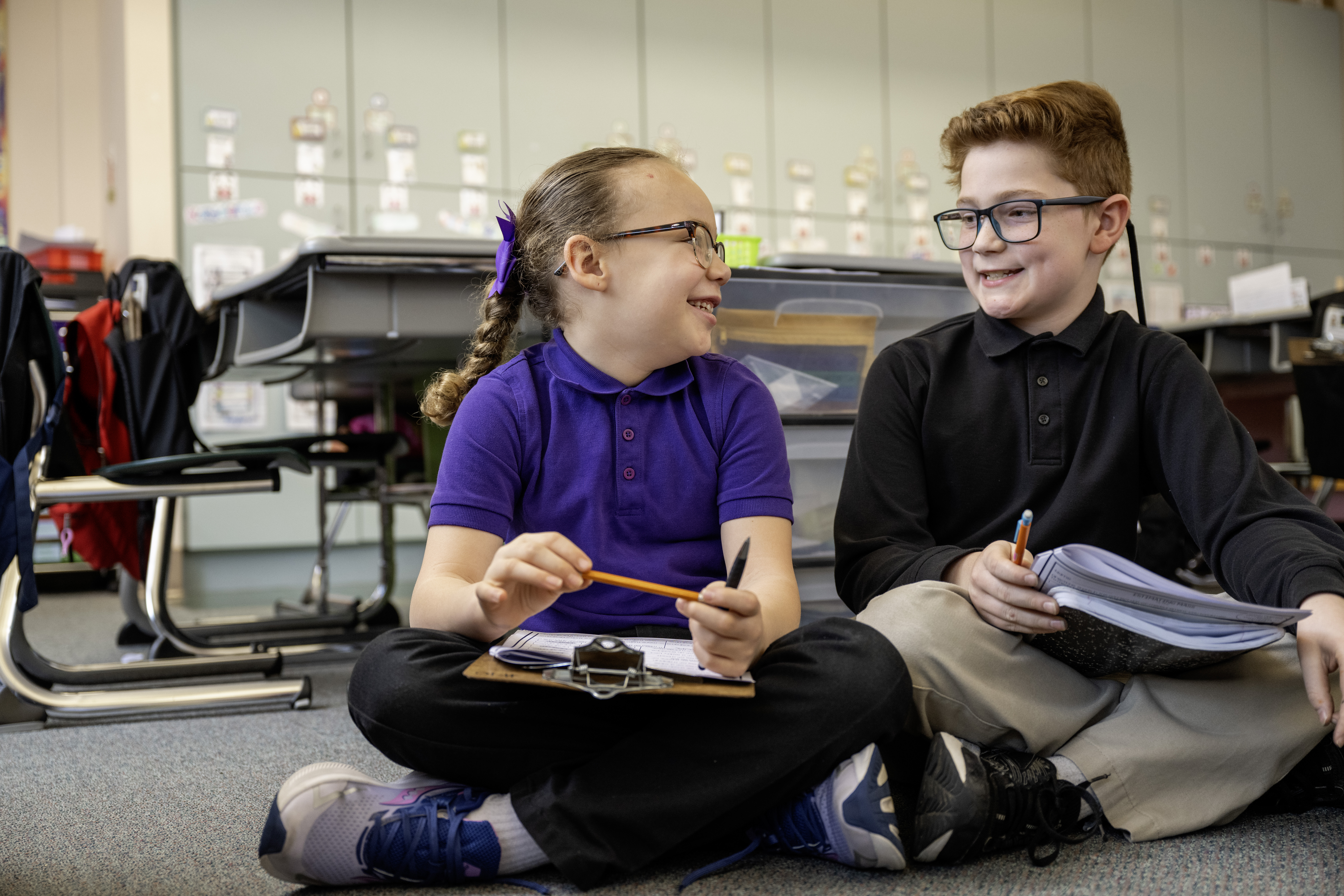 Elementary students in the classroom