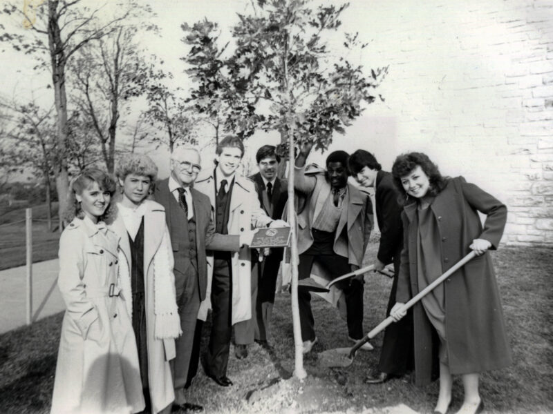 Founders Day Senior Tree Planting in 1984-85