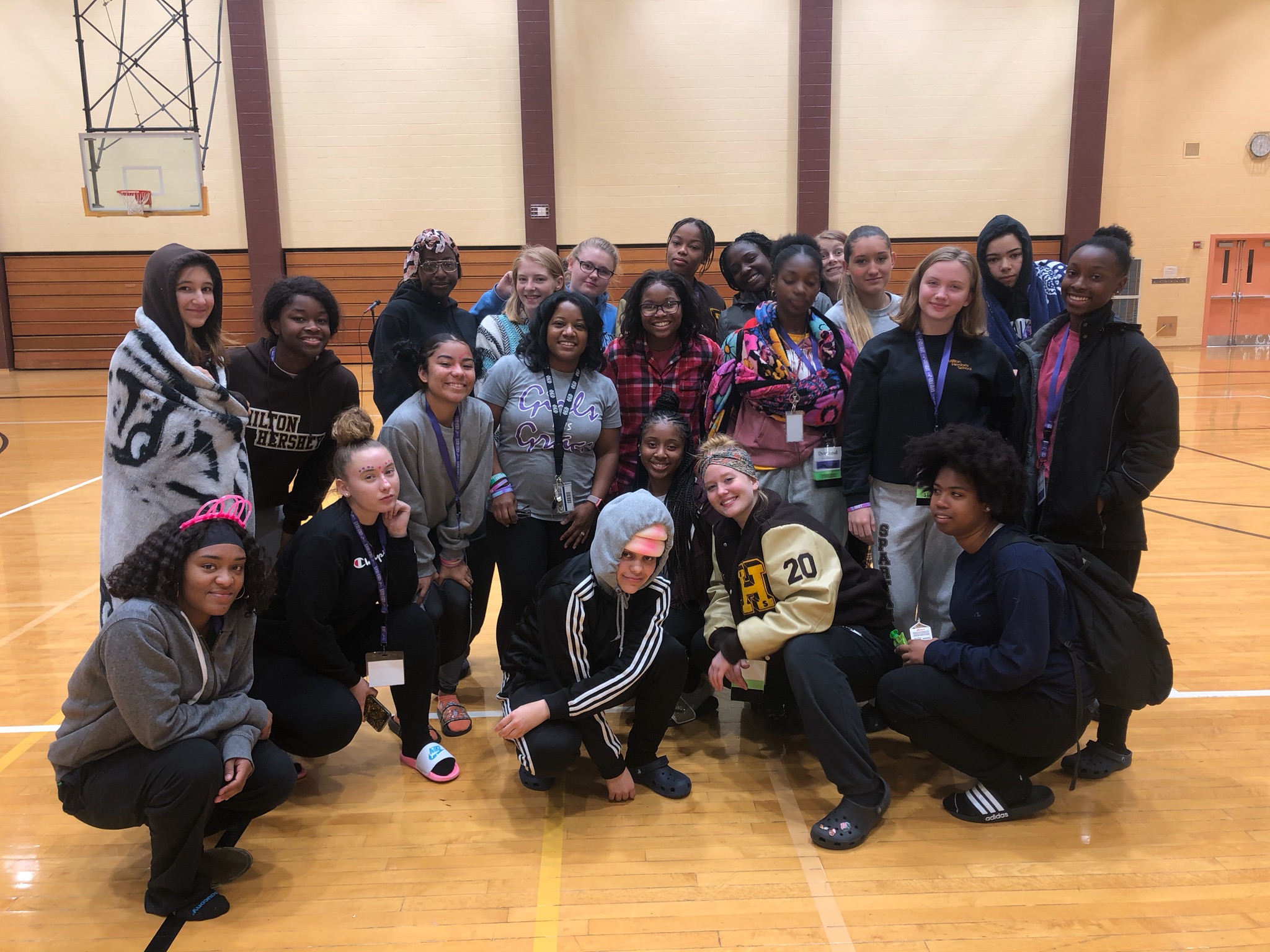 Milton Hershey School students pose for a picture during the fourth-annual Girls Grace Leadership Conference before pandemic