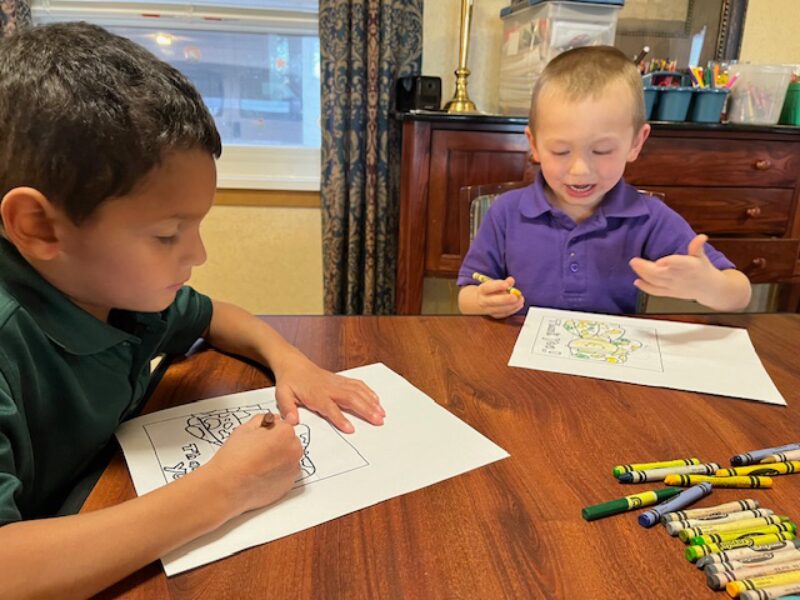 MHS student home writing letters activity