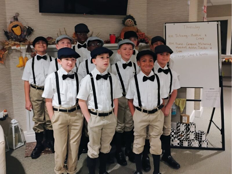 MHS boys dress up as their student home theme on spirit day