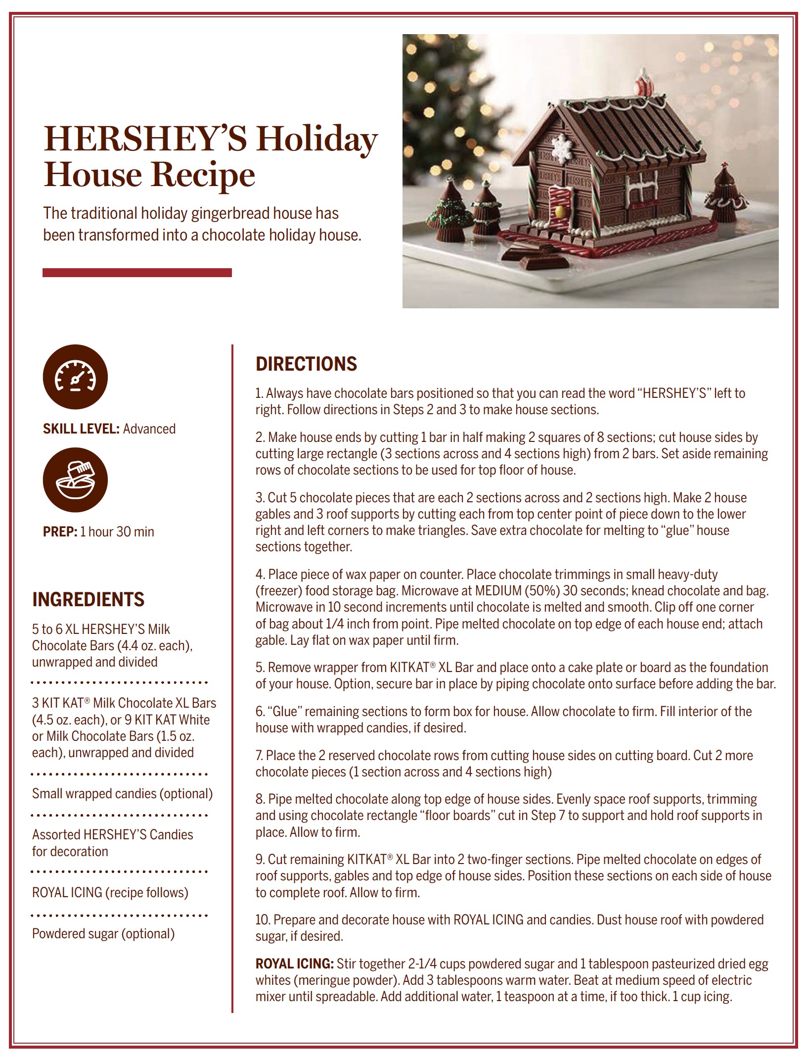 HERSHEY's chocolate house kits instructions