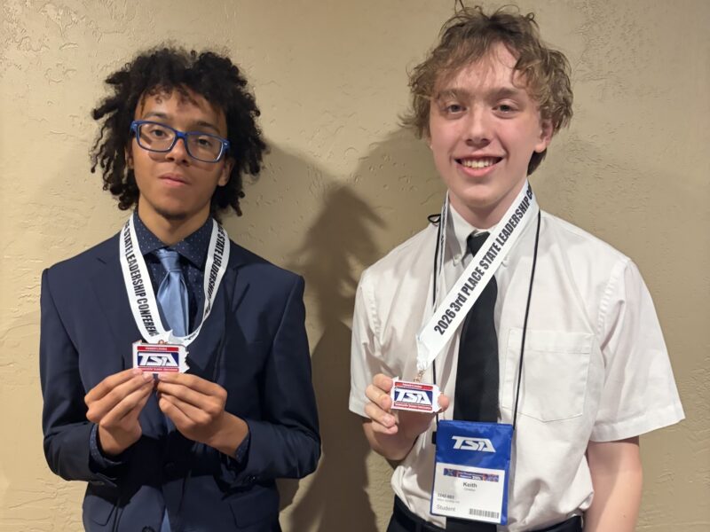 Christian Keith and Dahmir Lucas-Cobb TSA coding award winners