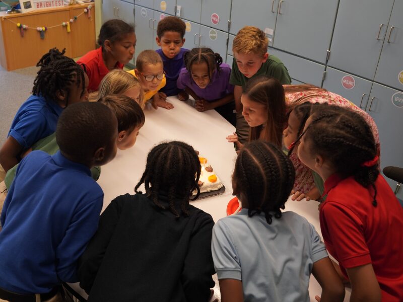 MHS students celebrating Milton Hershey's birthday