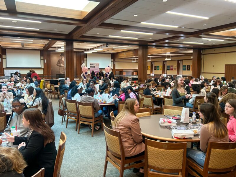 Girls Grace students at tables