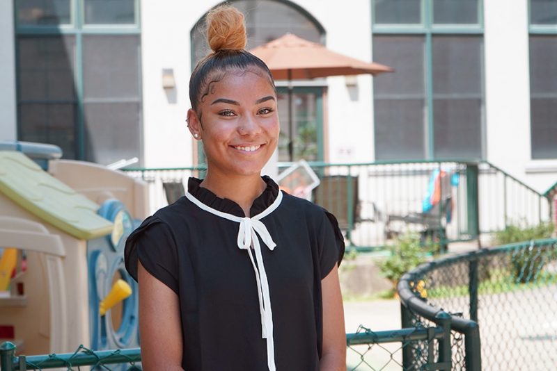 A Milton Hershey School student completes her early education internship.