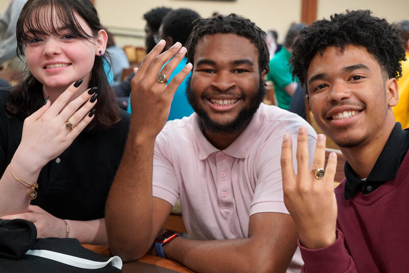 Students show off their class rings as they celebrate the End of the 2022-23 School Year 