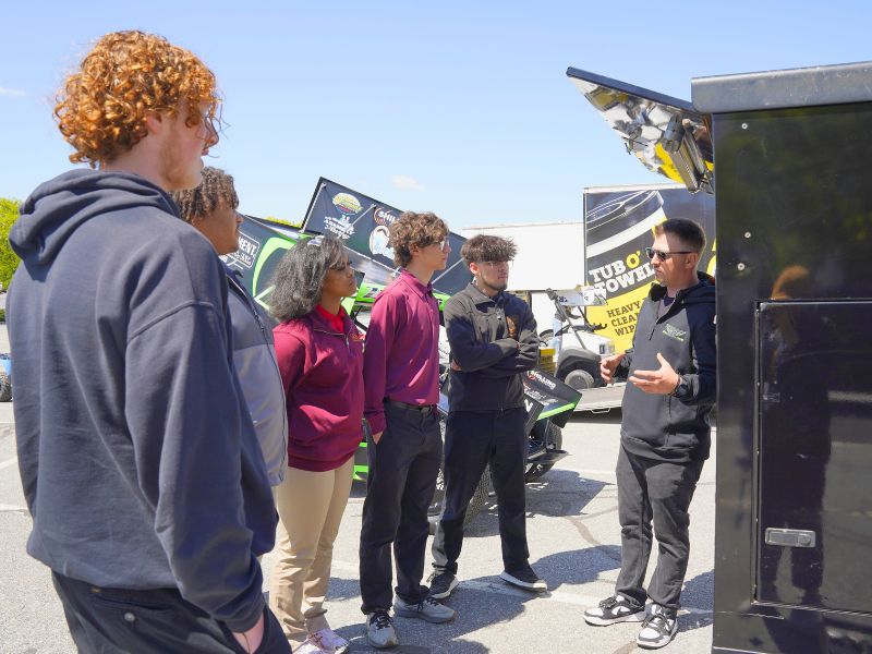 Milton Hershey School Hershey Sprint Car Experience - Senior Division students with Brock Zearfoss