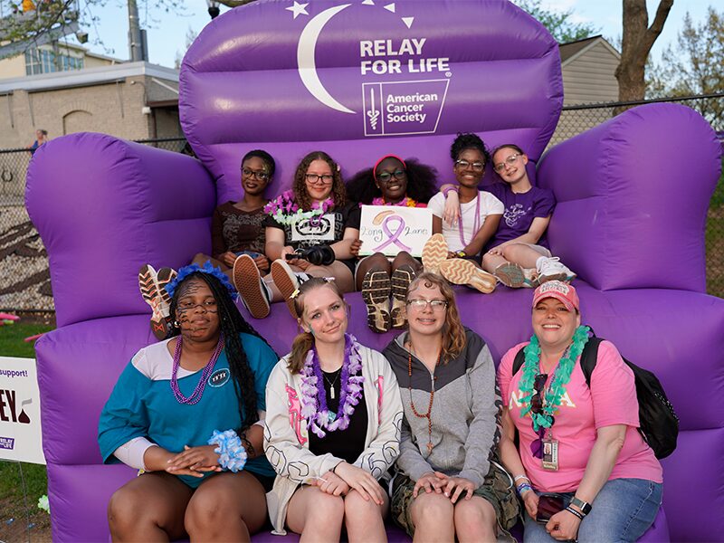 MHS students at the 2026 Relay for Life walk.