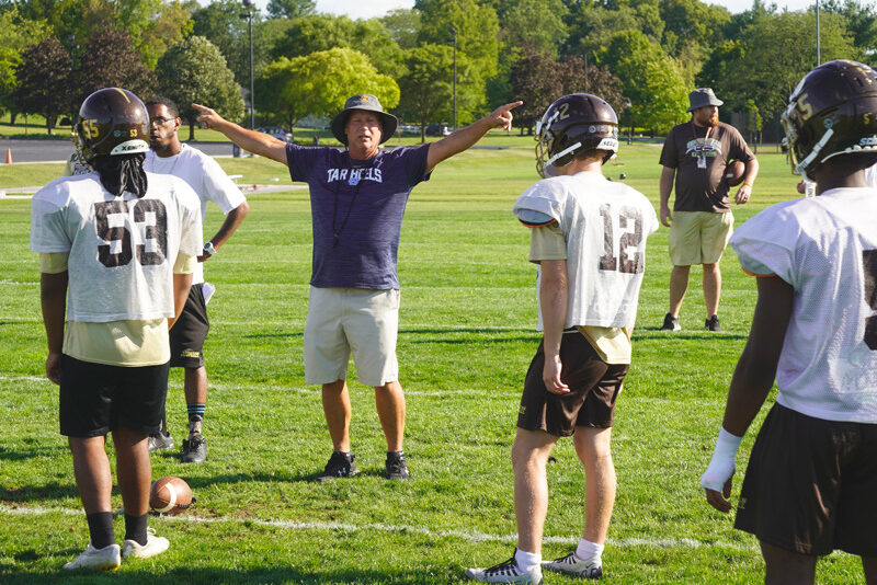 The Milton Hershey School football team practices for the 80th Cocoa Bean Game.