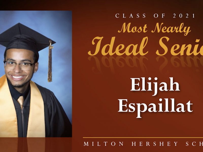 Milton Hershey School Most Nearly Ideal Senior Elijah Espaillat at Virtual Commencement Ceremony 2021