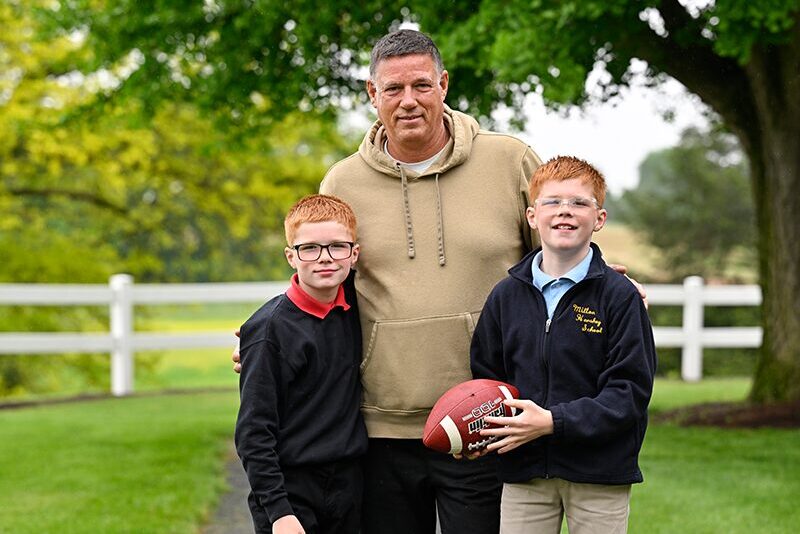 Brothers with their grandfather