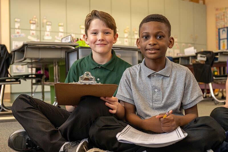 Elementary students in the classroom