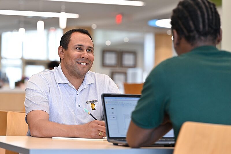 High school student with alumnus