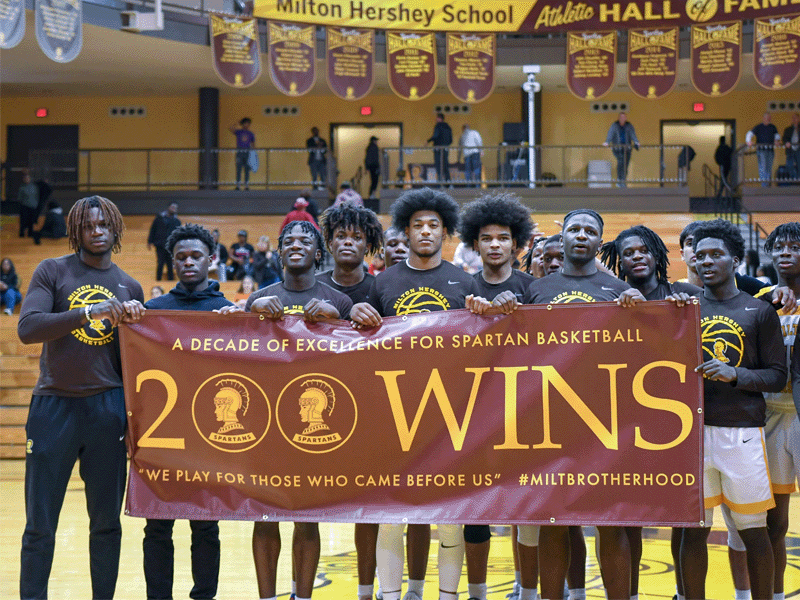 Milton Hershey School Boys Basketball Team recently celebrated the program's 200th win.