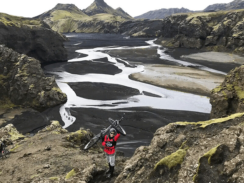 Sharon Henry, Milton Hershey School math teacher, on international mountain biking trip in Iceland.