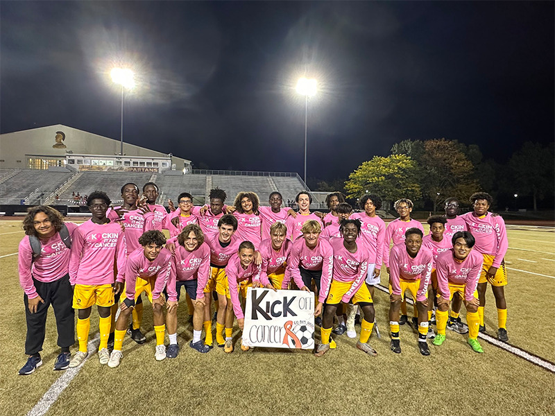 Milton Hershey School boys' soccer team holds a pink out night in support of breast cancer awareness.