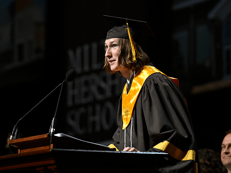 Milton Hershey School alum, Elijah Ward, shares his remarks at his Commencement