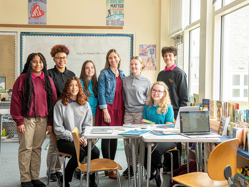 Milton Hershey School students learn in the Education and Human Services classroom, as they build upon Catherine Hershey's legacy.