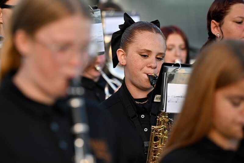 Students playing instruments