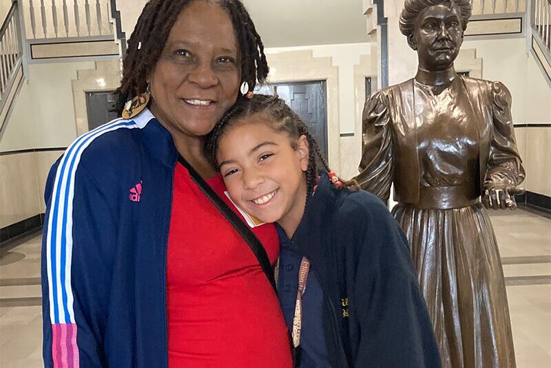 Milton Hershey School sponsor during a scholastic shadowing opportunity at Catherine Hall.