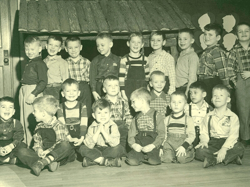 Kindergarten students in the 1950s.