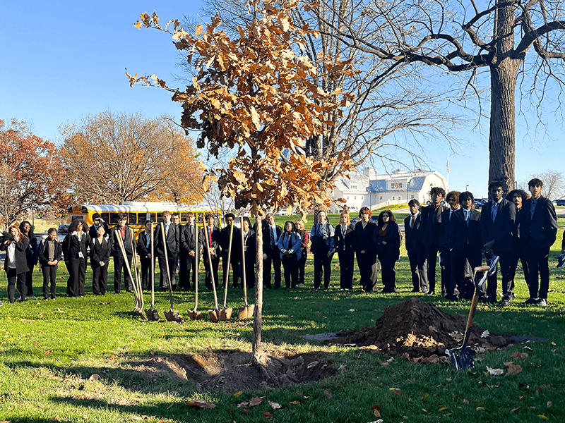 Milton Hershey School senior participate in annual Founders Day tree planting.