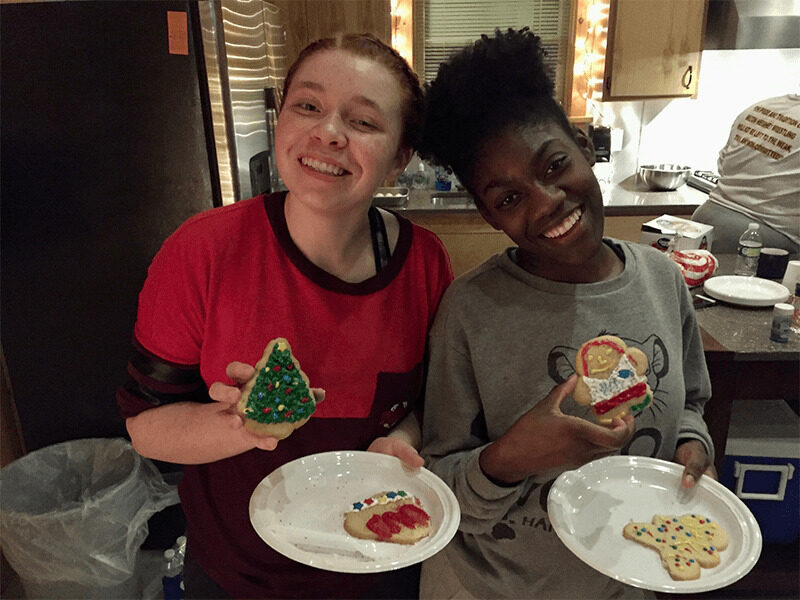 Milton Hershey School students bake cookies during the holidays.