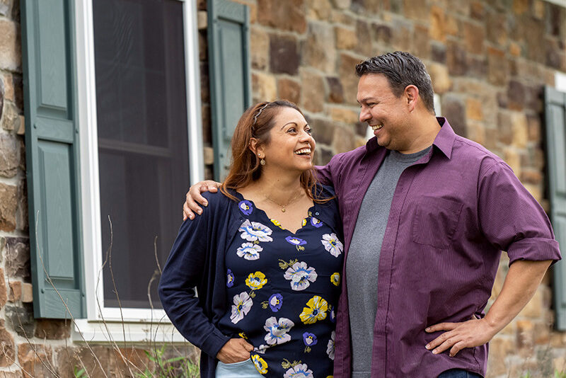 Milton Hershey School houseparents outside of student home