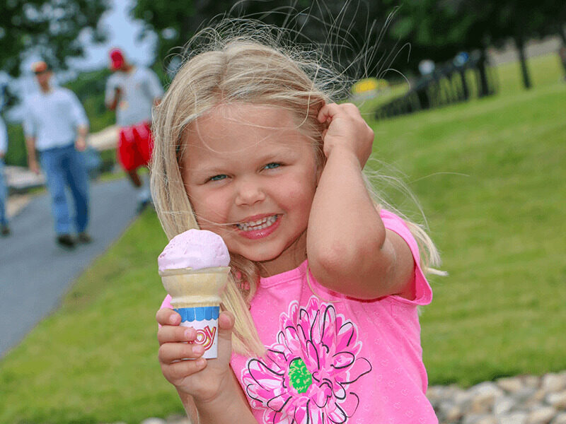 Milton Hershey School community members enjoy Spartan Ice Cream during the summer.