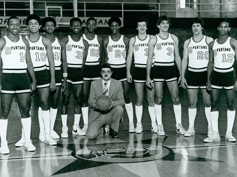 Milton Hershey School alumnus D. Michael Weller '66 coaches basketball.