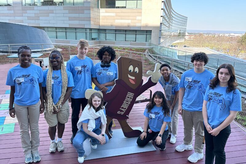 Milton Hershey School's top Mini-THON fundraisers receive a special tour of a special tour of Penn State Children’s Hospital. 