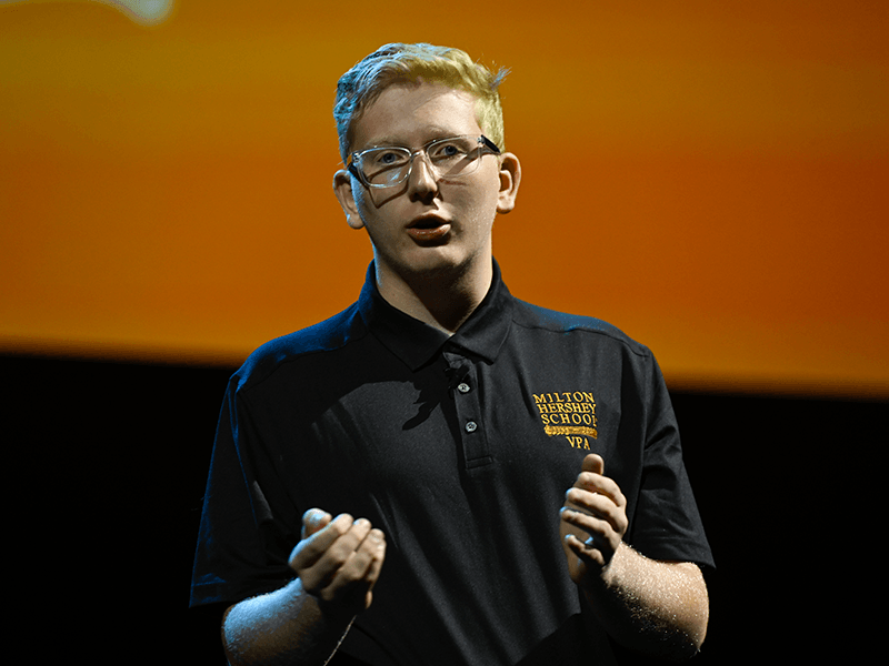 a person in a black shirt