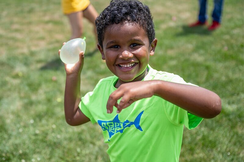 Elementary student playing during Year-Round Experiences programming