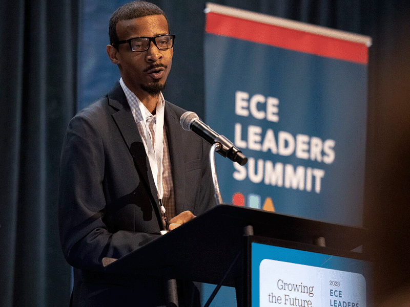 Senate Alexander, Executive Director of Catherine Hershey Schools for Learning, speaks at the inaugural ECE Leaders Summit. 
