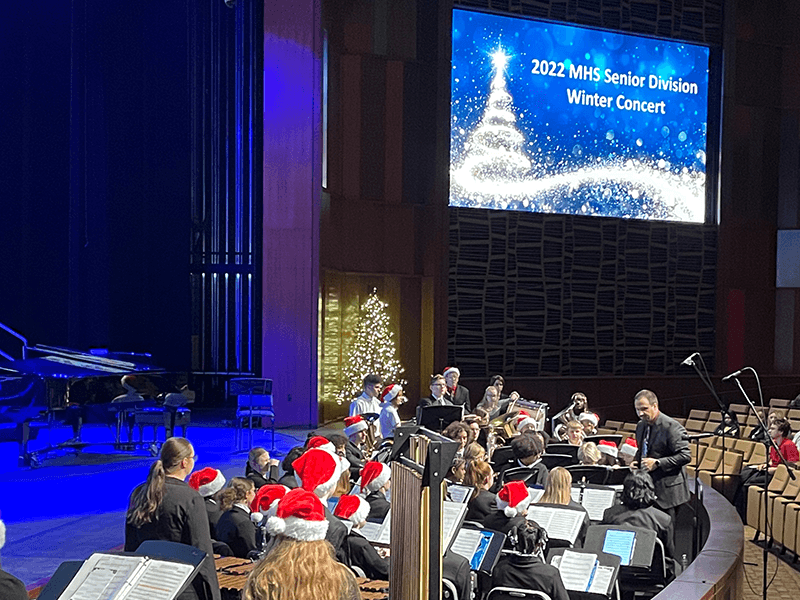 Milton Hershey School Senior Division students perform for the holidays in Founders Hall Auditorium.